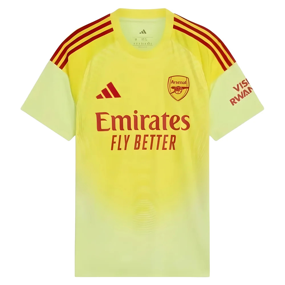 '25-'26 Arsenal Home Goalkeeper Shirt (Yellow) Polyester Made By: Adidas Men's Yellow Large