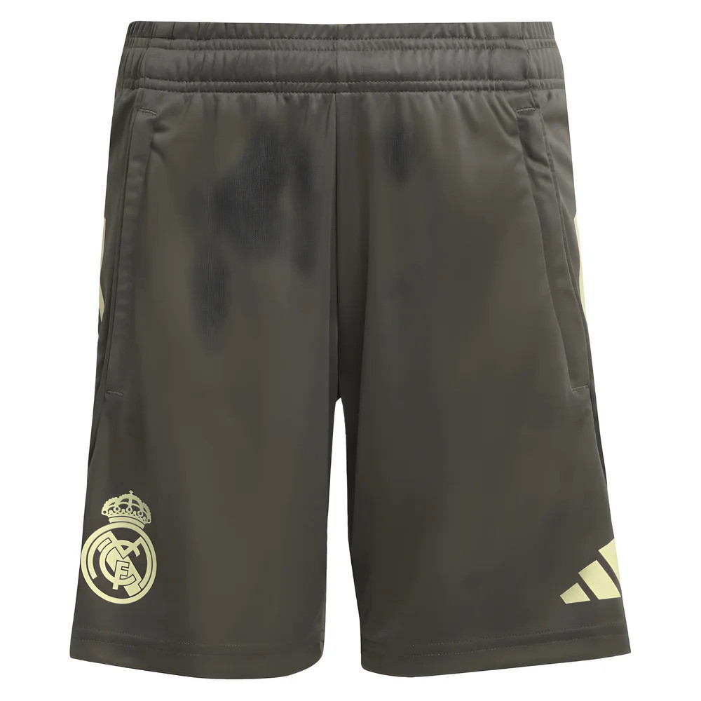'25-'26 Real Madrid Training Shorts (Utility ) - Kids Polyester Made By: Adidas Unisex Kids Grey 30 Waist