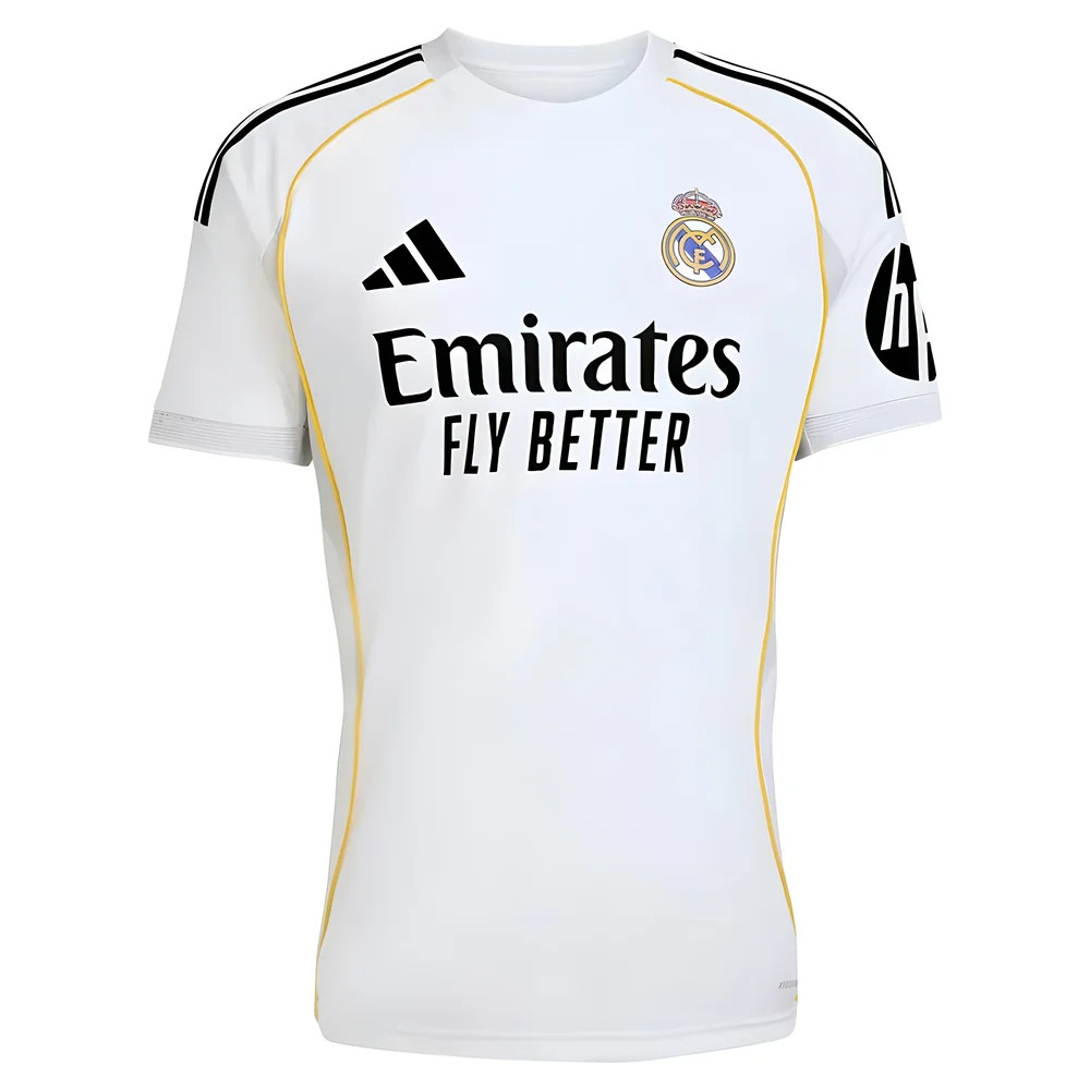 '25-'26 Real Madrid Home Shirt Polyester Made By: Adidas Men's White Medium