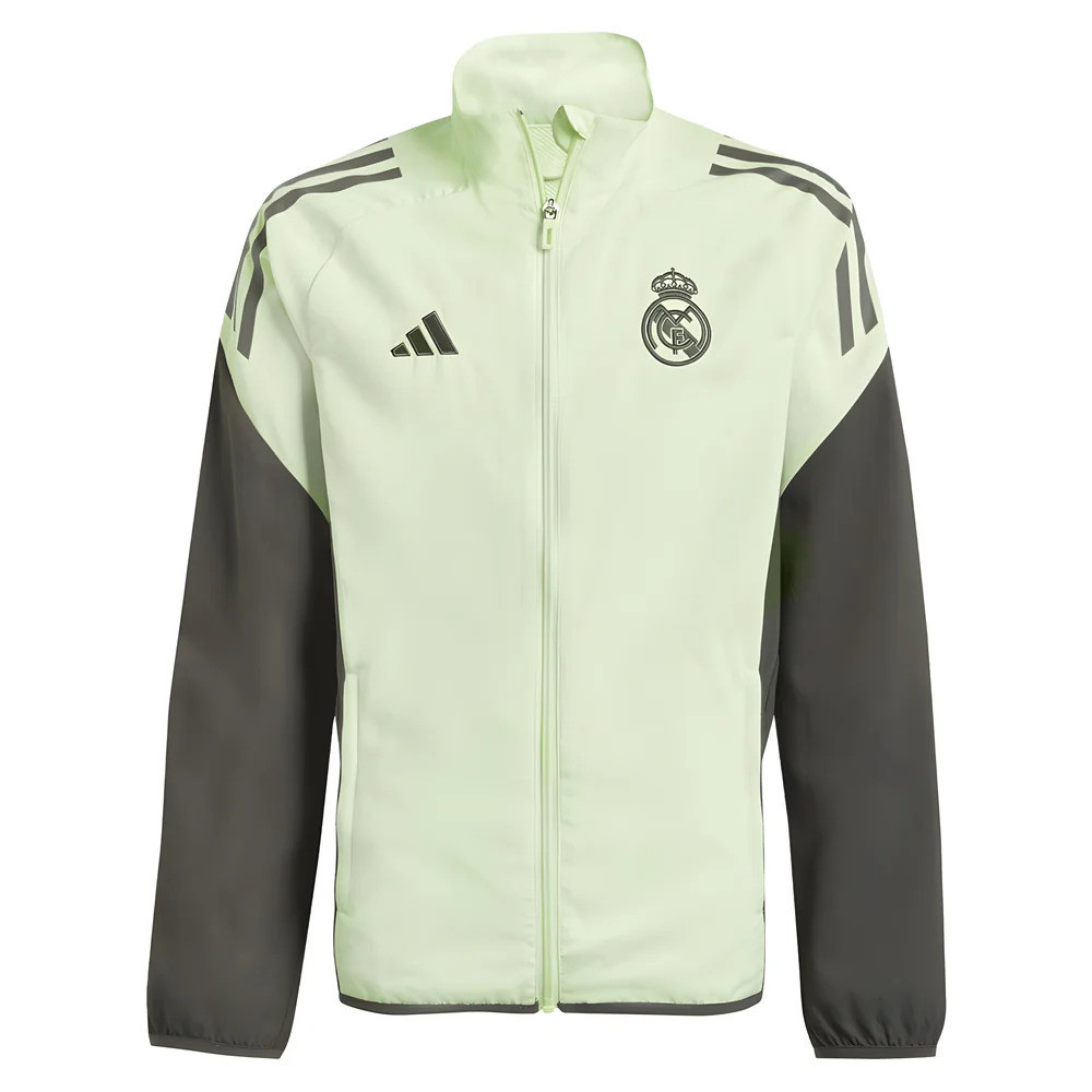 '25-'26 Real Madrid Presentation Jacket (Almost Lime) - Kids 7-8 Polyester Made By: Adidas Unisex Kids Green Size 13-14