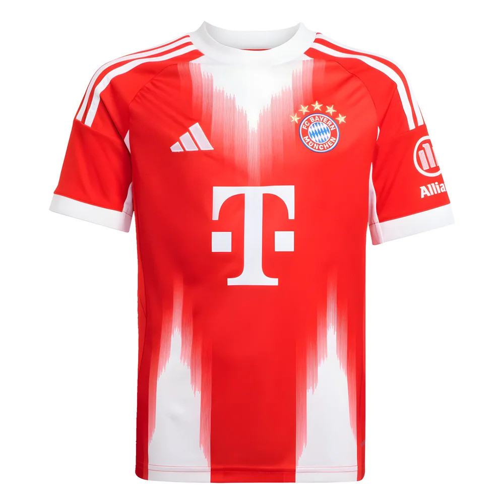 '25-'26 Bayern Munich Home Shirt (Kids) 7-8 Polyester Made By: Adidas Unisex Kids Red Size 13-14
