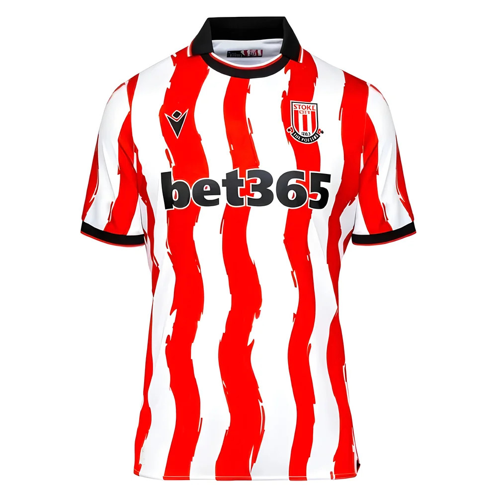 '25-'26 Stoke City Home Shirt Polyester Made By: Macron Men's Red Medium