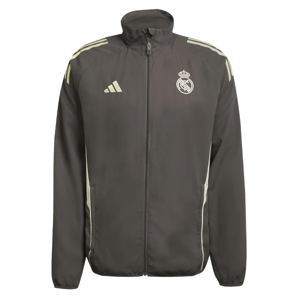'25-'26 Real Madrid Presentation Jacket (Grey) Polyester Made By: Adidas Men's Grey Xxl