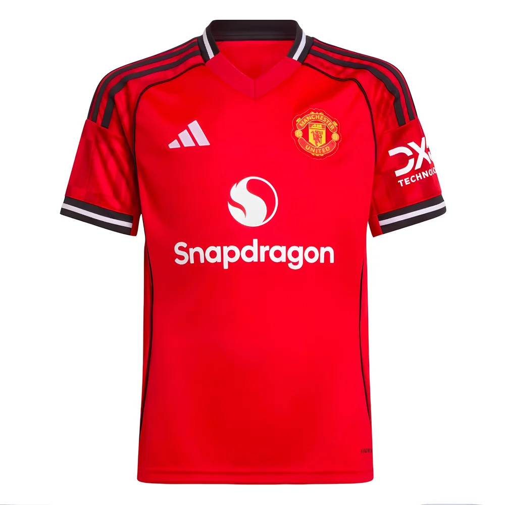 '25-'26 Man Utd Home Shirt (Kids) 7-8 Polyester Manchester United Made By: Adidas Unisex Kids Red Size 13-14