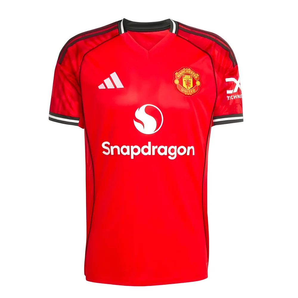 '25-'26 Man Utd Home Shirt Polyester Manchester United Made By: Adidas Men's Red Extra Small