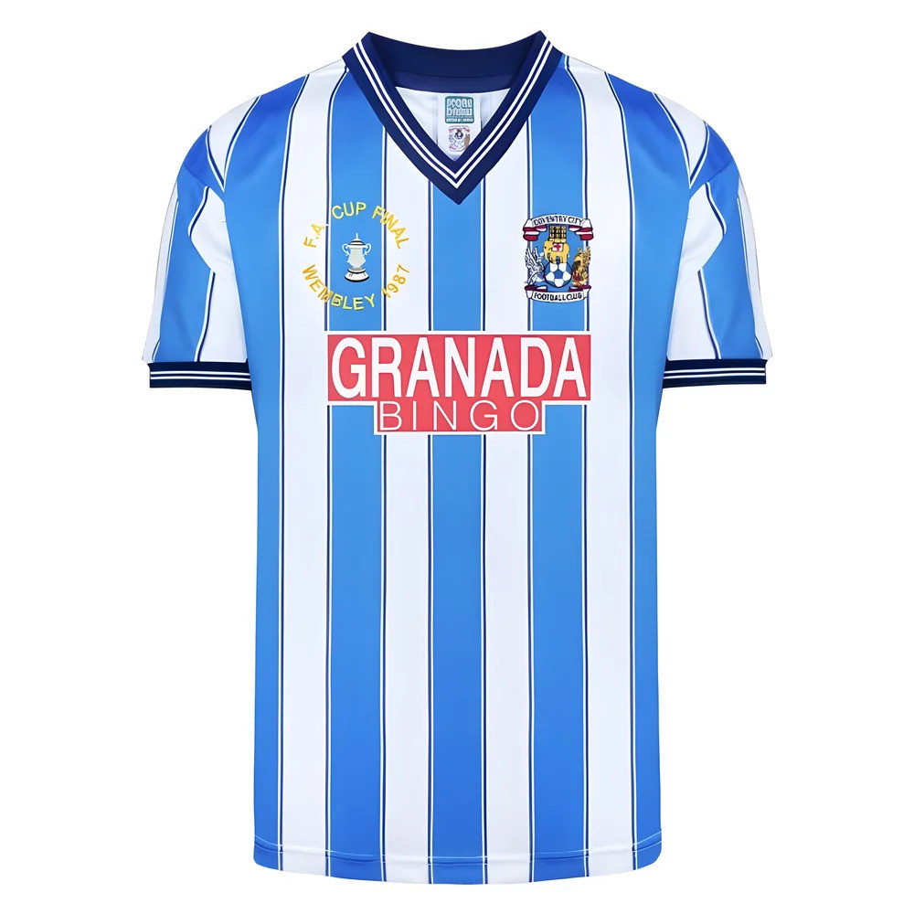 Coventry 1987 Fa Cup Final Retro Shirt Polyester Made By: Score Draw Men's Blue Xxl