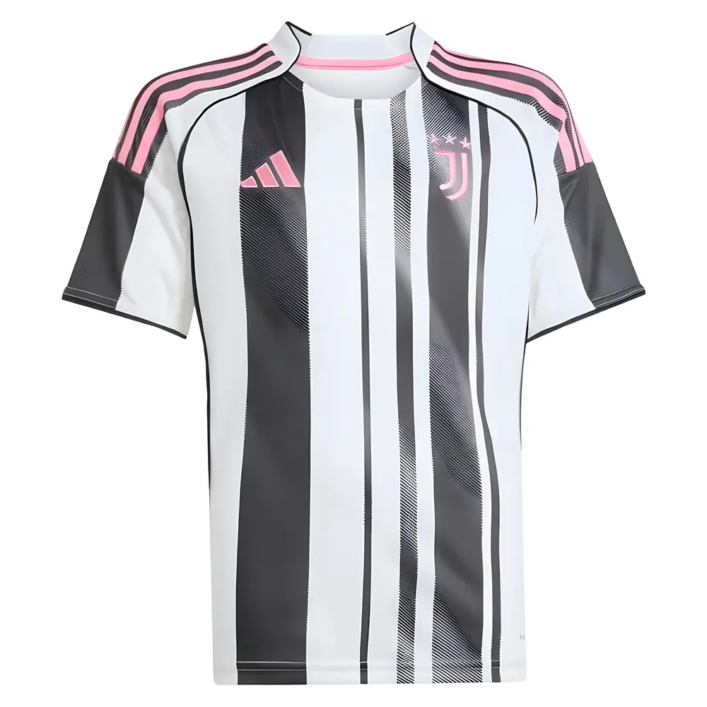 '25-'26 Juventus Home Shirt (Kids) 7-8 Polyester Made By: Adidas Unisex Kids White Size 11-12