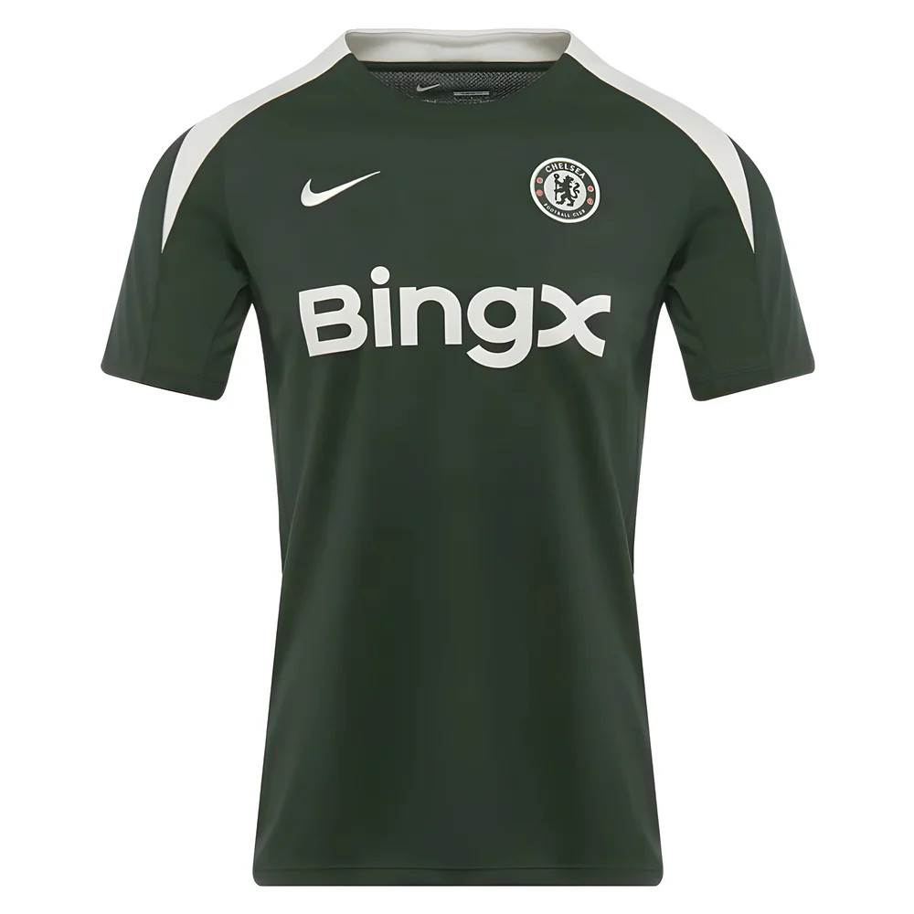 '25-'26 Chelsea Dri-Fit Strike Training Shirt (Green) Polyester Made By: Nike Men's Green Small