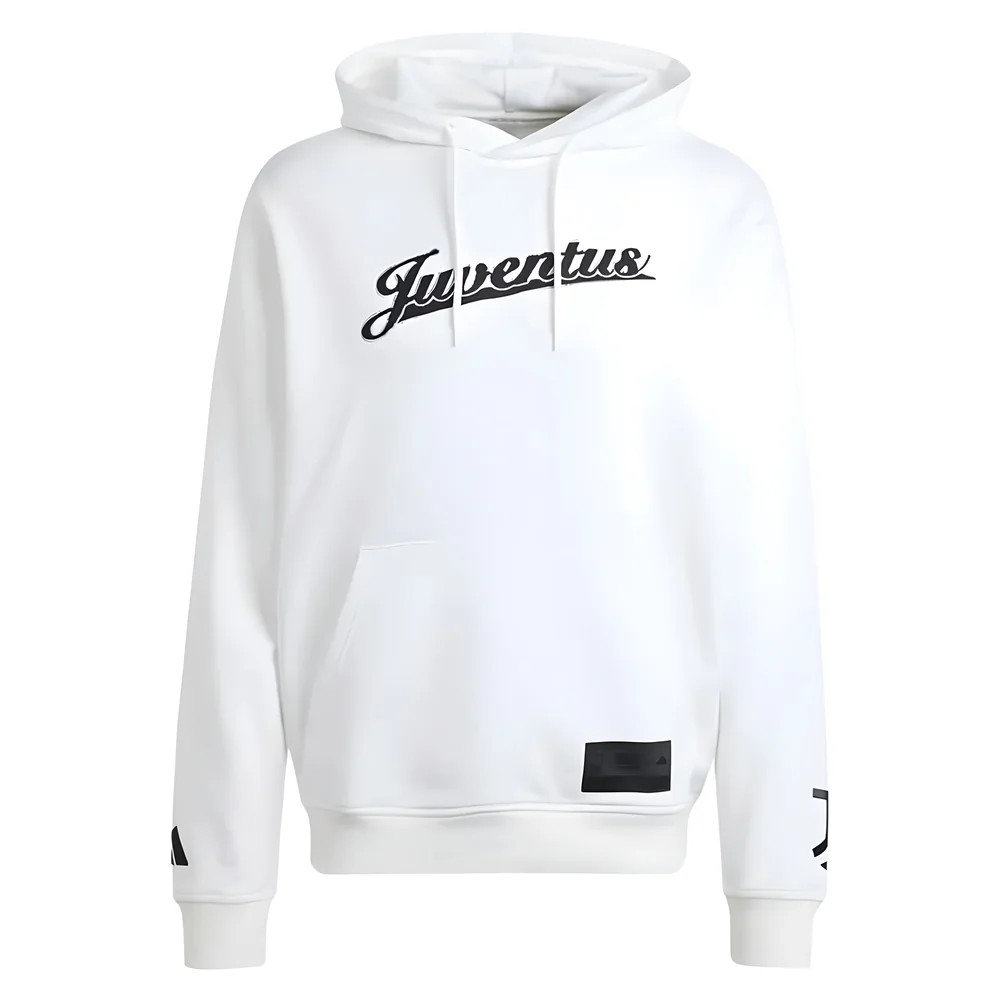 '25-'26 Juventus Us Hoody (White) Polyester Made By: Adidas Men's White Medium