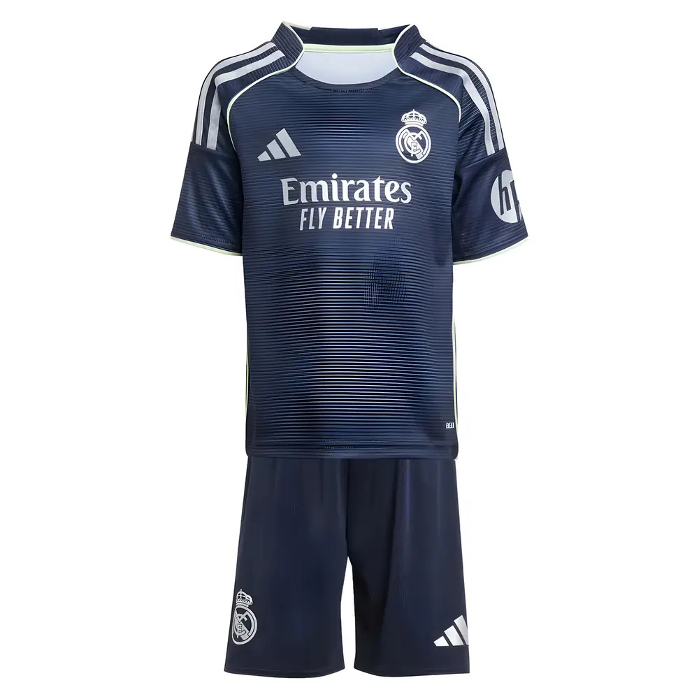 '25-'26 Real Madrid Away Mini Kit Toddler's Polyester Made By: Adidas Unisex Toddler Navy 2-3 Toddler