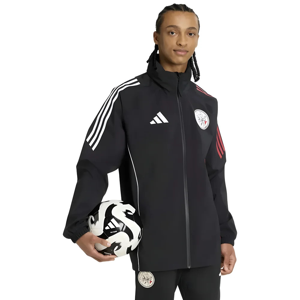 '25-'26 Ajax Rain Jacket (Black) Polyester Made By: Adidas Men's Black Extra Large