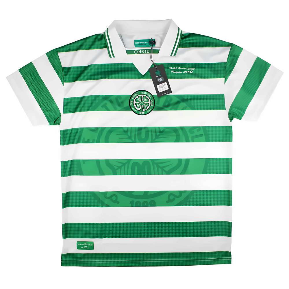 '98-'99 Celtic Retro Home Shirt Polyester Made By: Score Draw Men's Green Small