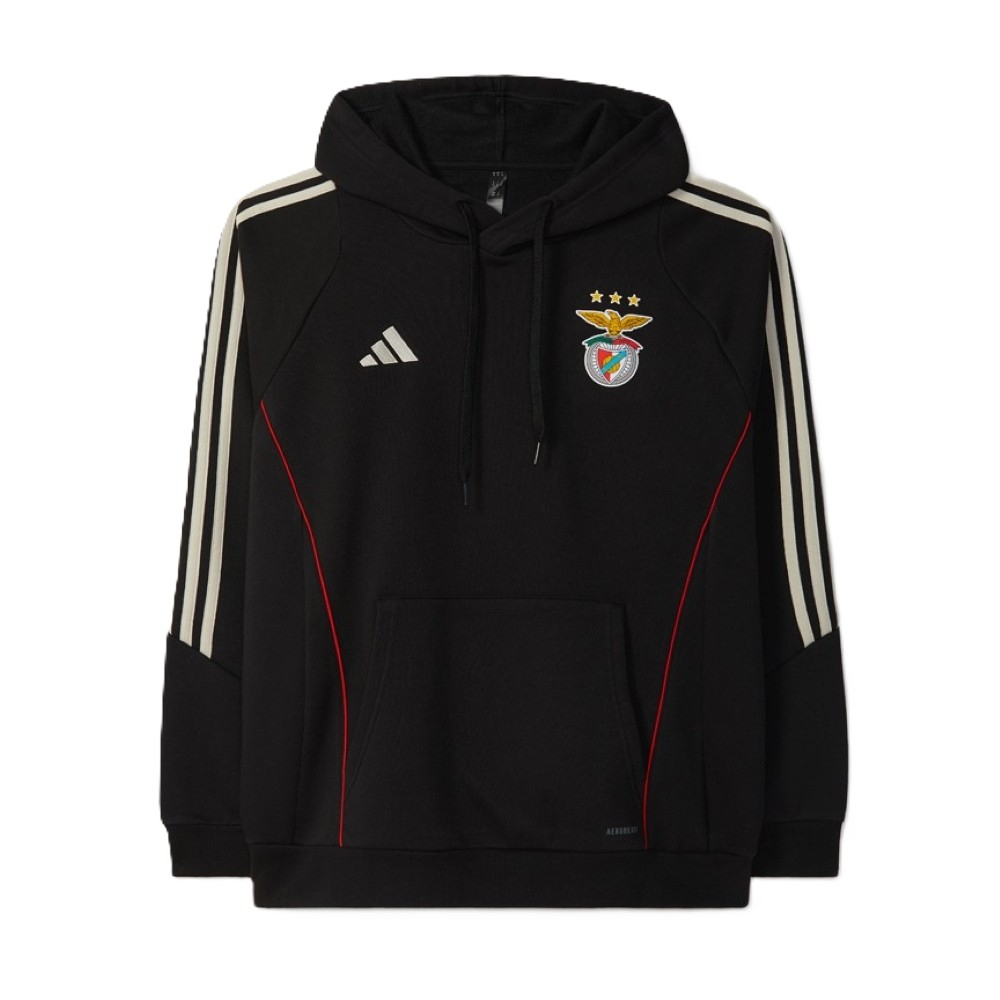 '25-'26 Benfica Hooded Top (Black) Polyester Made By: Adidas Men's Black Xxl