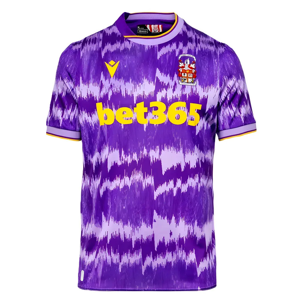 '25-'26 Stoke City Away Shirt Polyester Made By: Macron Men's Purple Small