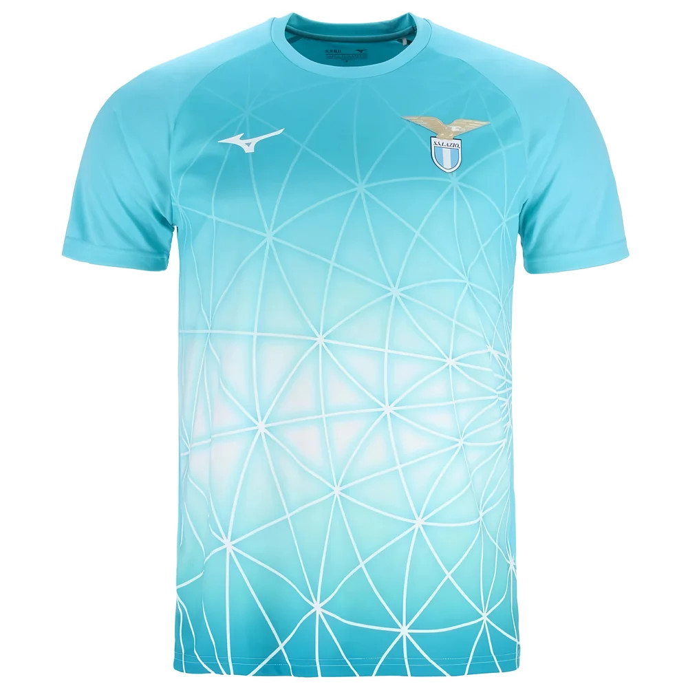 '25-'26 Lazio Pre Match Shirt (Azure ) Polyester Made By: Mizuno Men's Blue Medium