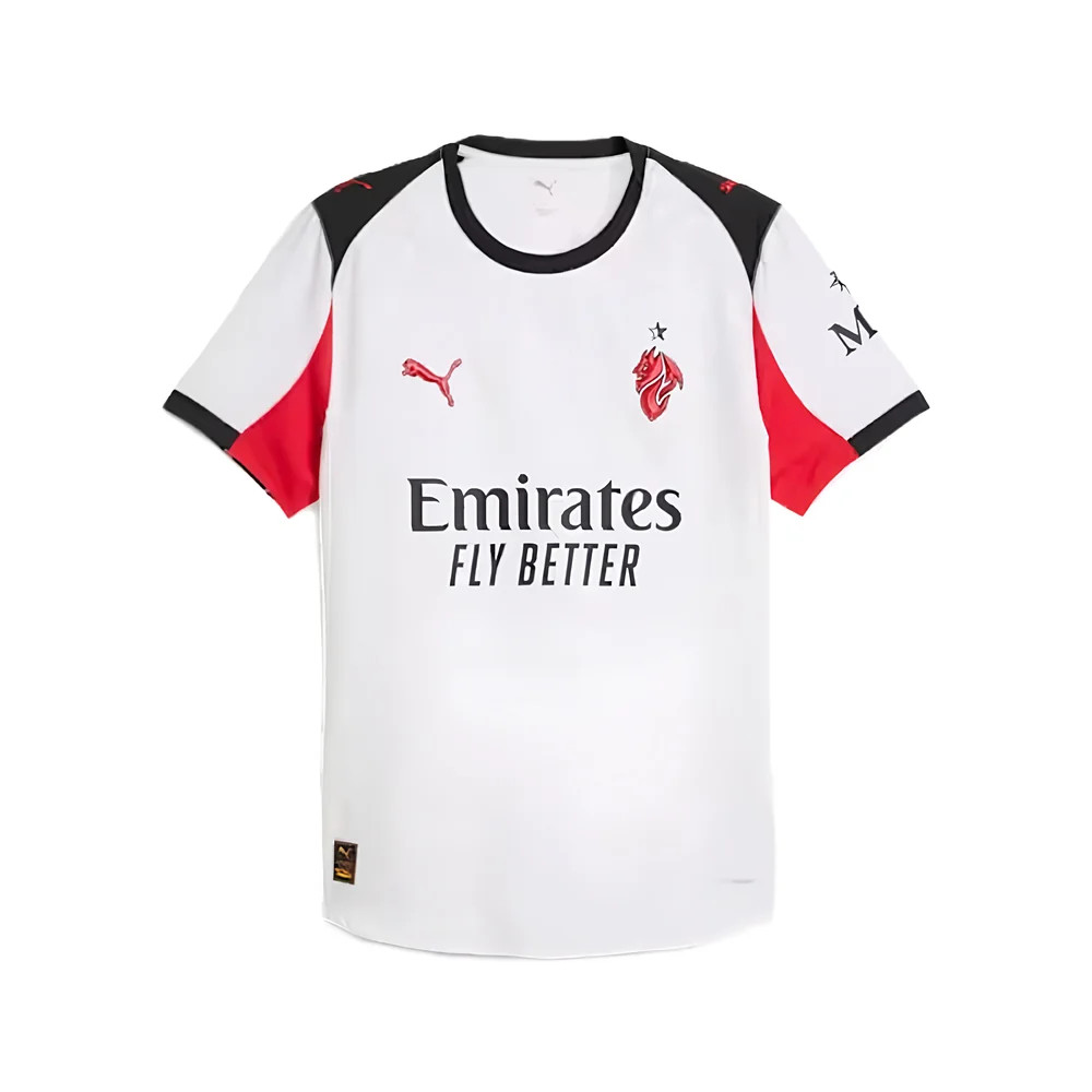 '25-'26 Ac Milan Authentic Away Shirt Polyester Made By: Puma Men's White Medium