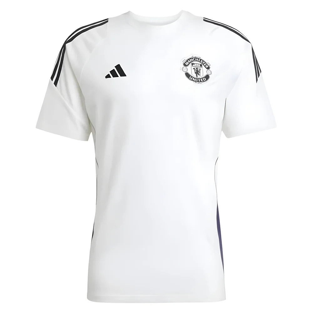 '25-'26 Man Utd Training Tee (White) Polyester Manchester United Made By: Adidas Men's White Extra Large