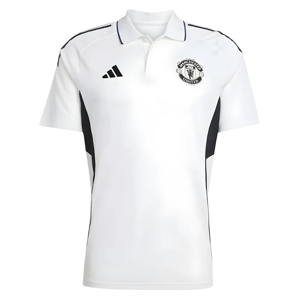 '25-'26 Man Utd Polo Shirt (White) Polyester Manchester United Made By: Adidas Men's White 3XL