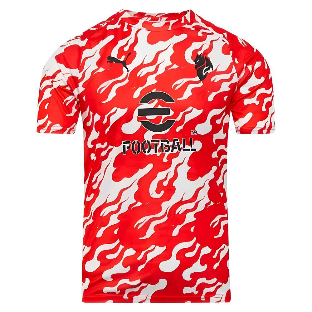 '25-'26 Ac Milan Warm Up Jersey (White) Polyester Made By: Puma Men's White Large