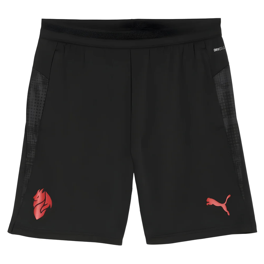 '25-'26 Ac Milan Training Shorts W/Pockets (Black) Polyester Made By: Puma Men's Black Medium
