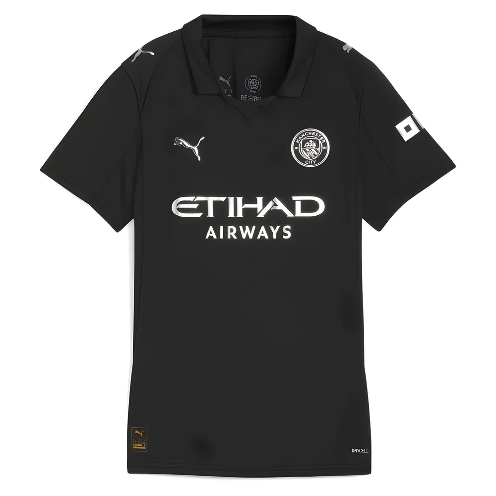'25-'26 Man City Away Shirt () Polyester Manchester City Made By: Puma Women's Black Medium