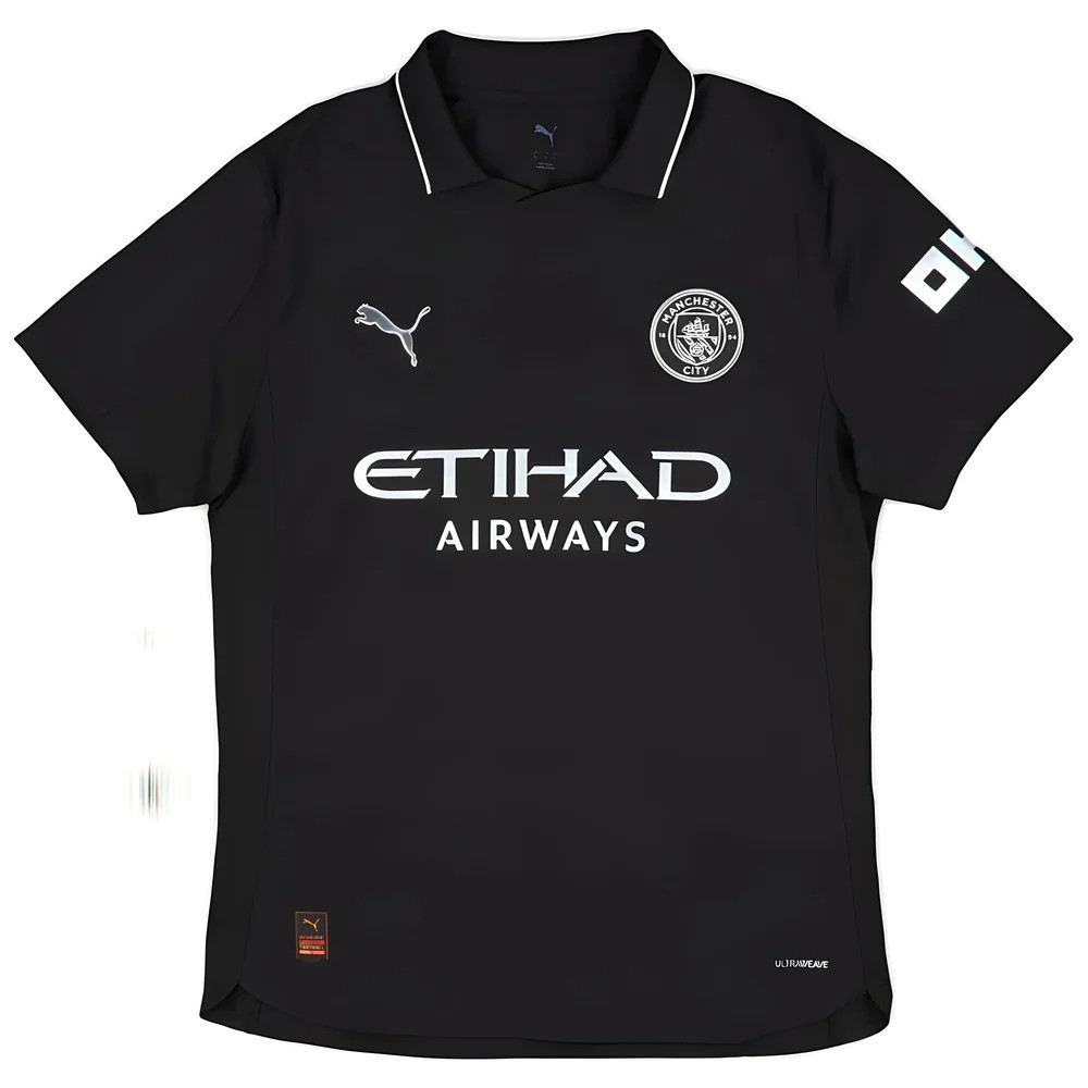 '25-'26 Man City Authentic Away Shirt Polyester Manchester City Made By: Puma Men's Black Small