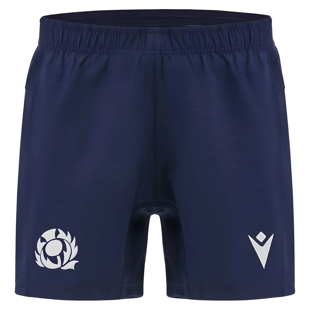 '25-'26 Scotland Rugby Training Shorts (Navy) Polyester Made By: Macron Men's Navy Xxl