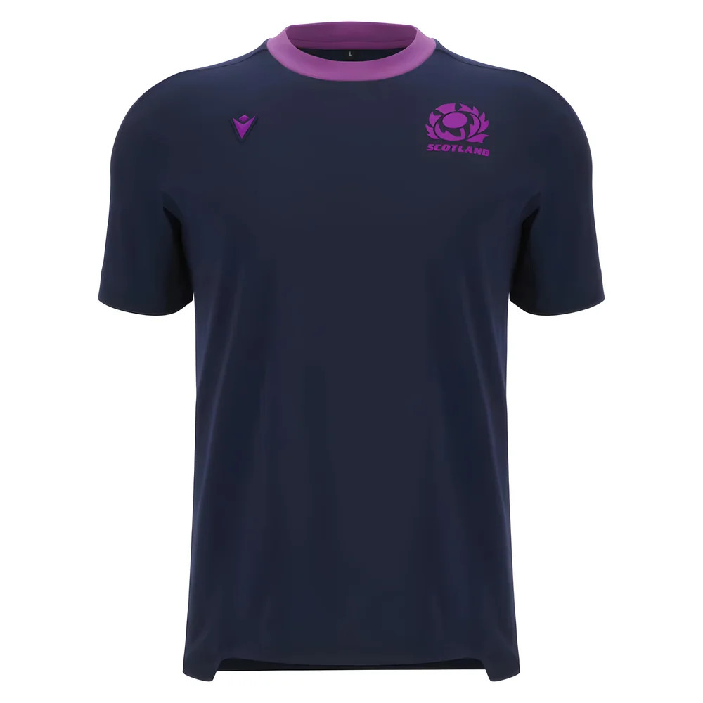 '25-'26 Scotland Rugby Ath Cotton Tee (Navy) Made By: Macron Men's Navy Small