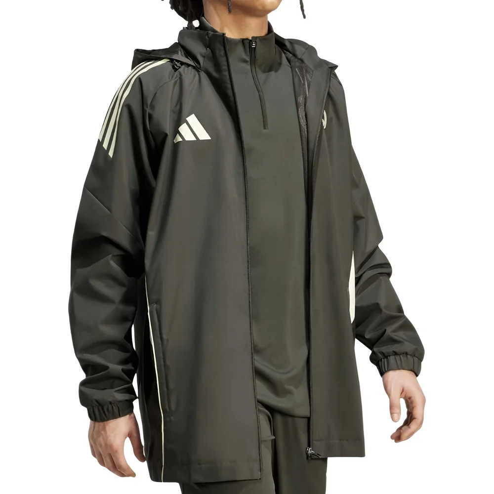 '25-'26 Real Madrid Allweather Jacket (Utility ) Polyester Made By: Adidas Men's Grey Large