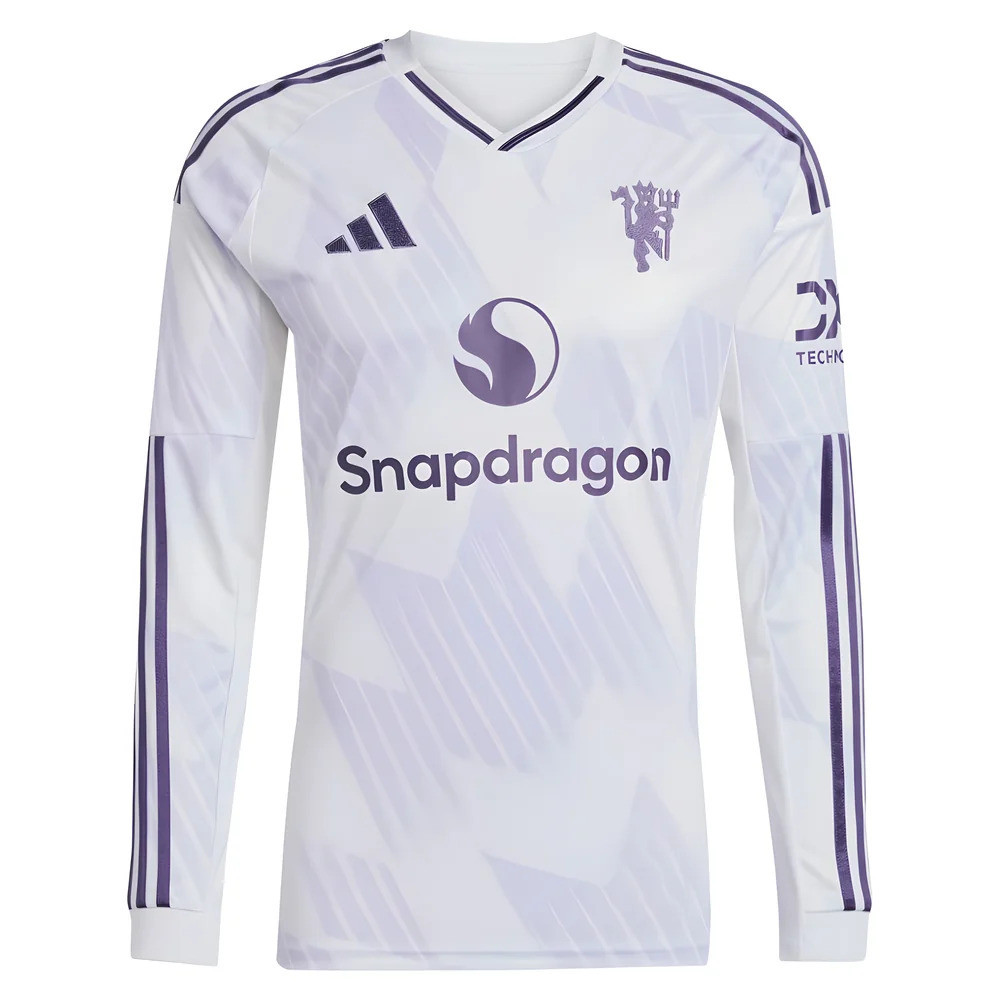 '25-'26 Man Utd Long Sleeve Away Shirt Polyester Manchester United Made By: Adidas Men's White Xxl