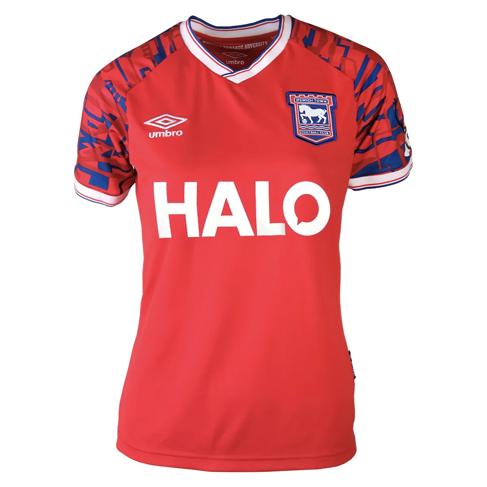 '25-'26 Ipswich Town Away Shirt () Polyester Made By: Umbro Women's Red Small