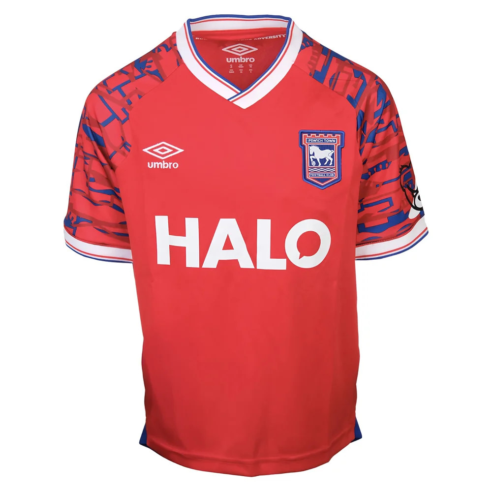 '25-'26 Ipswich Town Away Shirt (Kids) Polyester Made By: Umbro Unisex Kids Red Extra Large