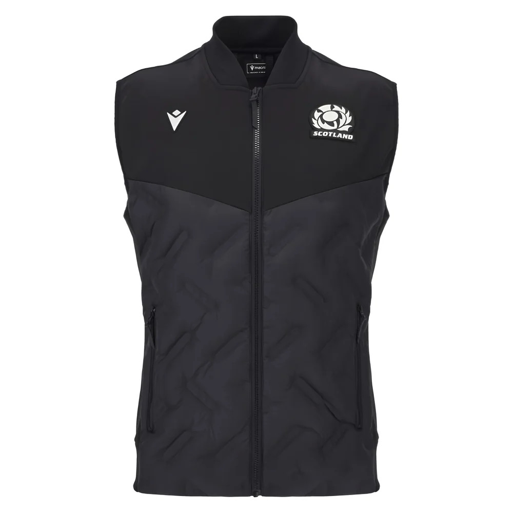 '25-'26 Scotland Rugby Ath Padded Gilet (Navy) Polyester Made By: Macron Men's Navy Large