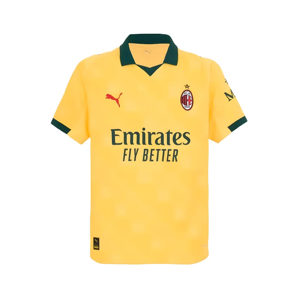 '25-'26 Ac Milan Authentic Third Shirt Polyester Made By: Puma Men's Yellow Medium