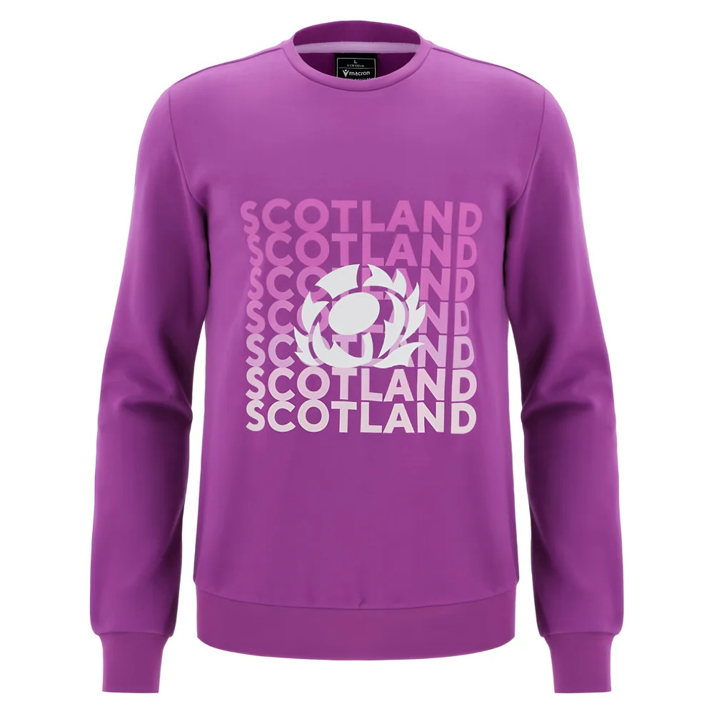 '25-'26 Scotland Rugby Leisure Sweatshirt (Purple) Polyester Made By: Macron Men's Purple Extra Large