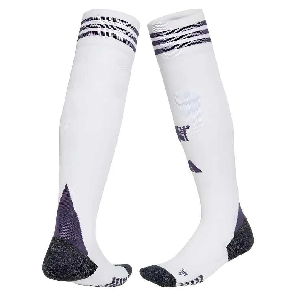 '25-'26 Man Utd Away Socks (White) Adults Polyester Manchester United Made By: Adidas Unisex White Small