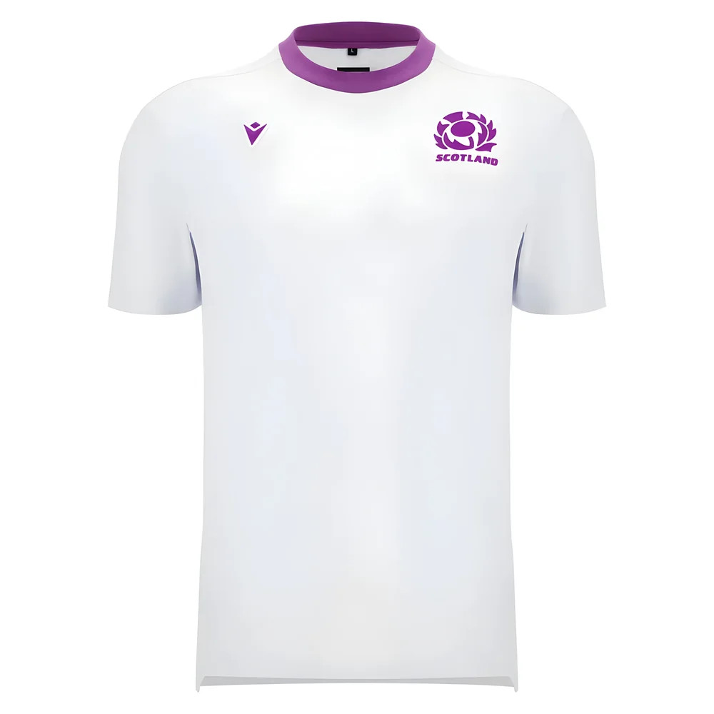 '25-'26 Scotland Rugby Ath Cotton Tee (White) Made By: Macron Men's White Small