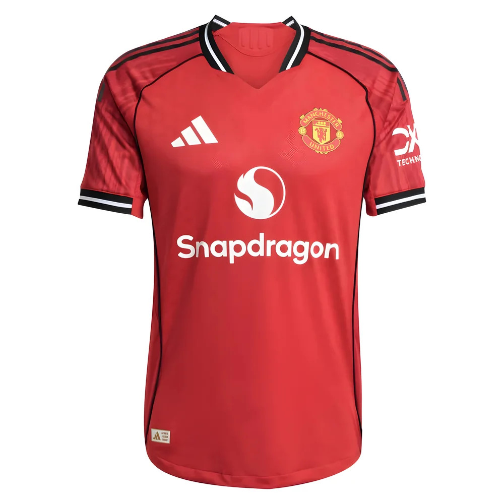 '25-'26 Man Utd Authentic Home Shirt Polyester Manchester United Made By: Adidas Men's Red Extra Large