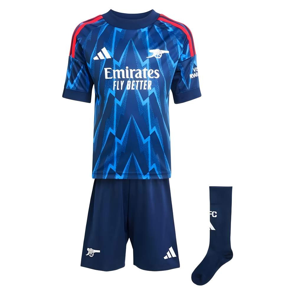 '25-'26 Arsenal Away Mini Kit Toddler's Polyester Made By: Adidas Unisex Toddler Blue 3-4 Toddler