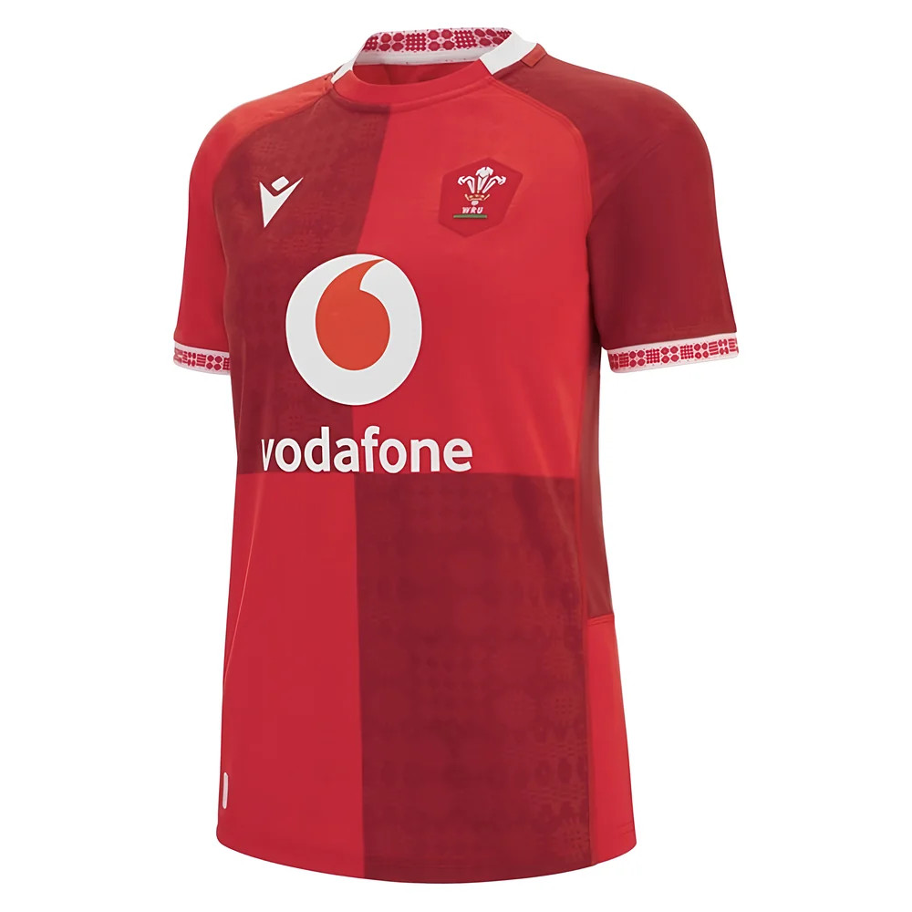 '25-'26 Wales Wru Home Rugby Shirt () Polyester Azerbaijan Made By: Macron Women's Red Extra Small