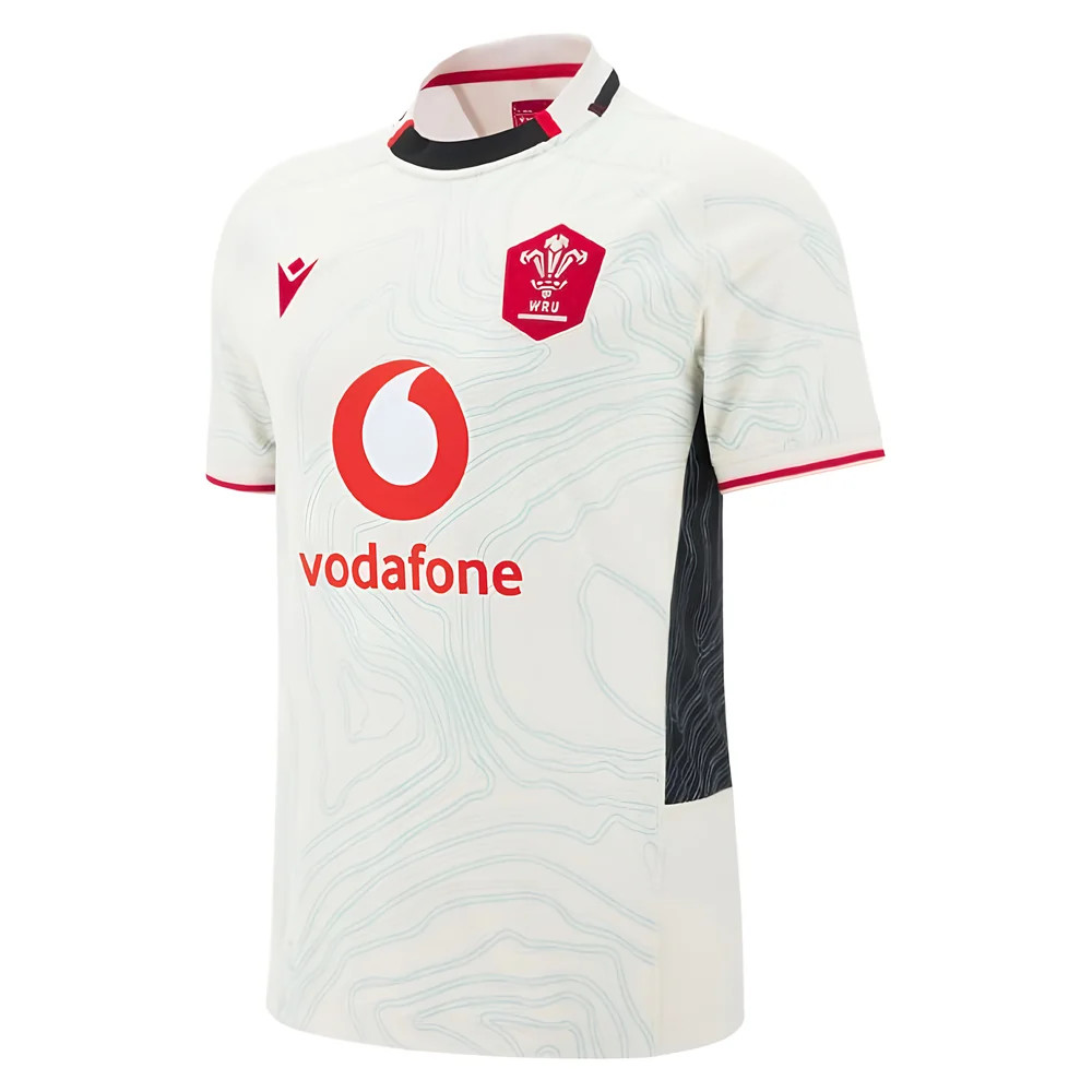 '25-'26 Wales Away Replica Rugby Shirt Polyester Azerbaijan Made By: Macron Women's White Xxl