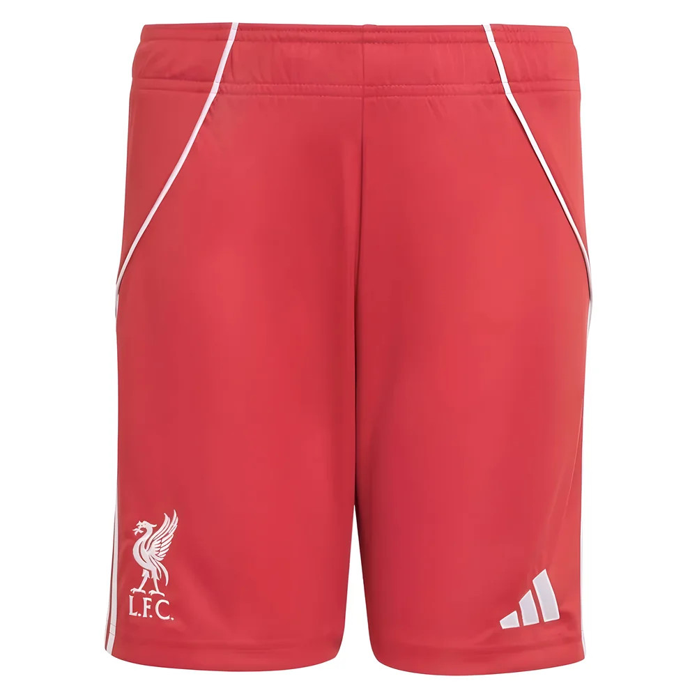 '25-'26 Liverpool Home Shorts (Red) - Kids 22 Waist Polyester Made By: Adidas Unisex Kids Red 28 Waist