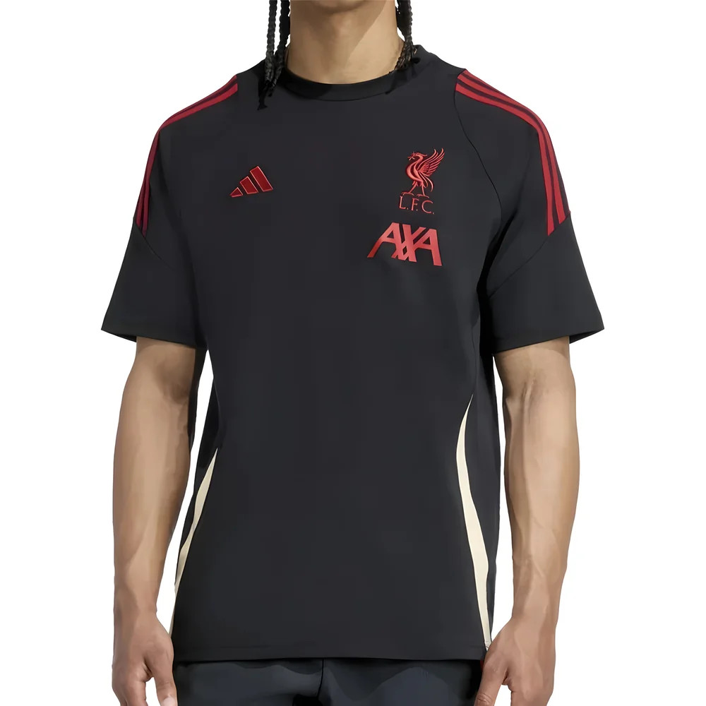 '25-'26 Liverpool Training Tee (Black) Polyester Made By: Adidas Men's Black Medium