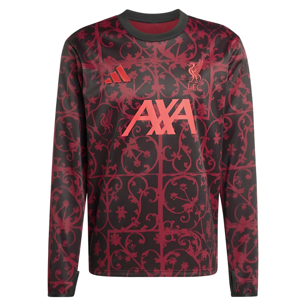'25-'26 Liverpool Pre-Match Warm Top (Black) Polyester Made By: Adidas Men's Black Medium