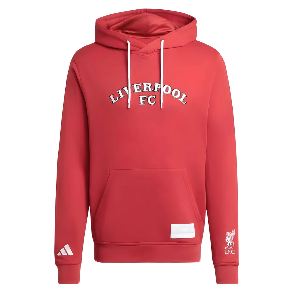 '25-'26 Liverpool Us Hoody (Red) Polyester Made By: Adidas Men's Red Medium