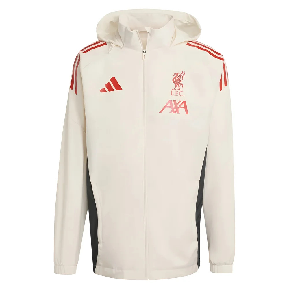 '25-'26 Liverpool Allweather Jacket (White) Polyester Made By: Adidas Men's White Medium