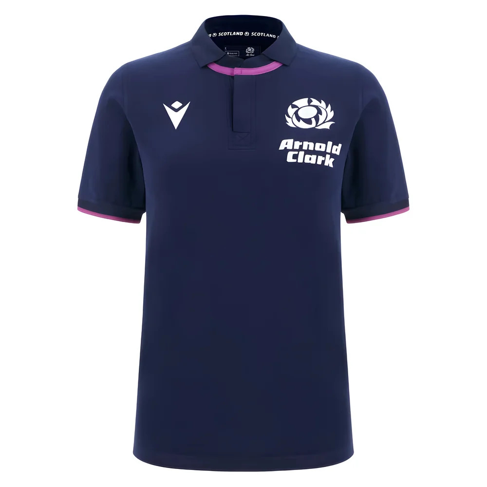 '25-'26 Scotland Home Cotton Rugby Shirt () Made By: Macron Women's Navy Large