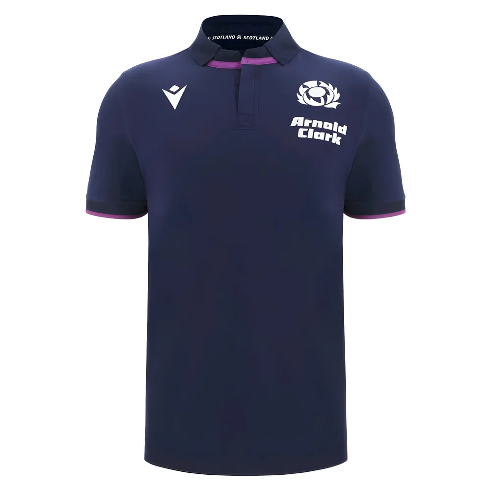 '25-'26 Scotland Rugby Cotton Home Shirt Made By: Macron Men's Navy 5XL