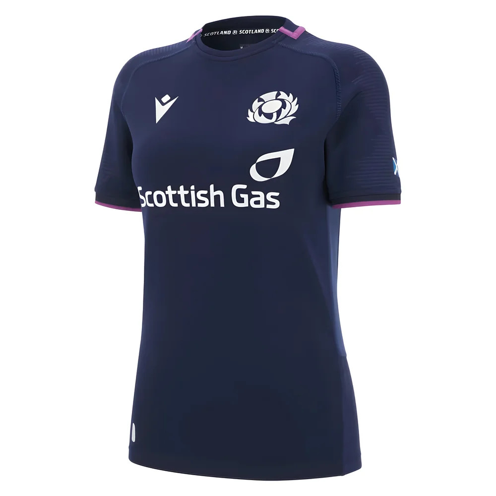 '25-'26 Scotland Rugby Poly Replica Shirt () Polyester Made By: Macron Women's Navy Large
