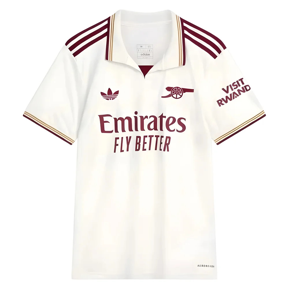 '25-'26 Arsenal Third Shirt Polyester Made By: Adidas Men's White Extra Large